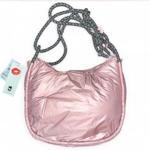 Wildfox Light Pink Crossbody Bag with Black and White Straps